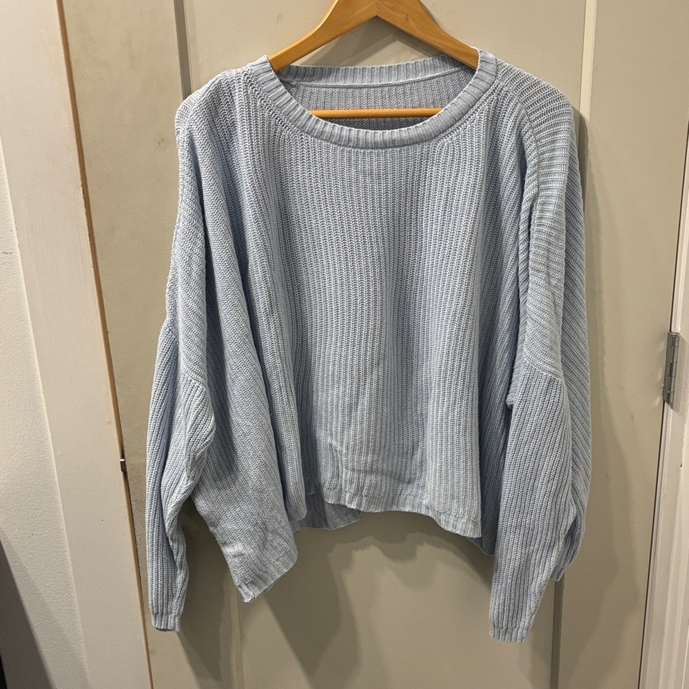 Emma Knudsen Light Blue Ribbed Sweater